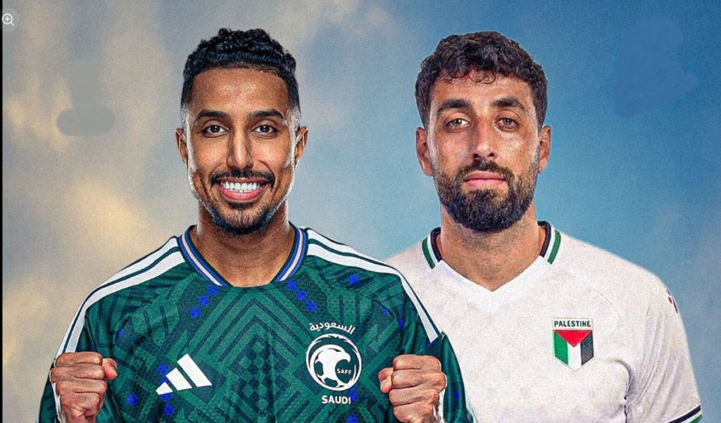 سالم الدوسري والدباغ - المنتخب السعودي وفلسطين