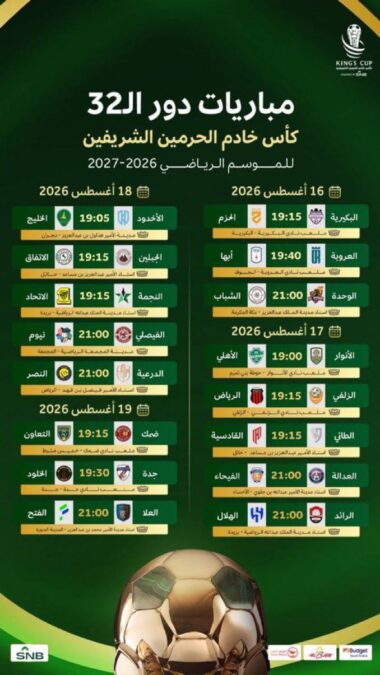 مباريات دور 32 من كأس خادم الحرمين الشريفين